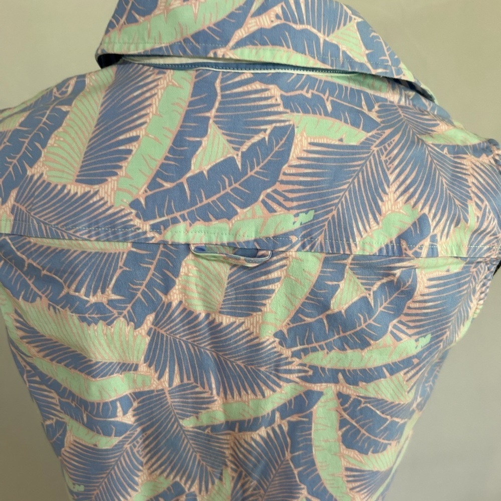 Vineyard Vines Blue and Pink Leaf Print Dress - Picture 12 of 15